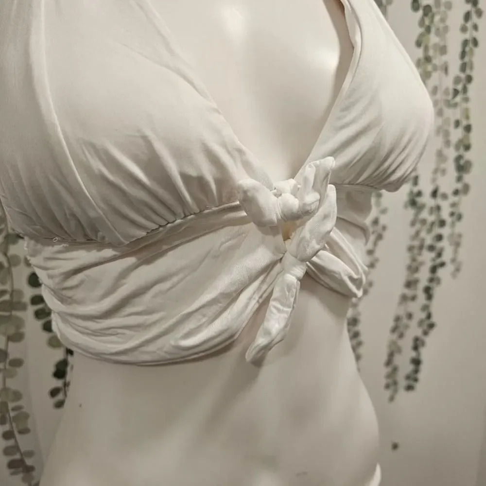NWOT Carmen Marc Valvo White Swimsuit Top Size L - Picture 4 of 8